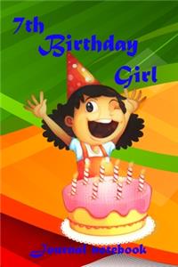 7th Birthday girl journal notebook