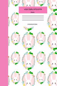 Wide Ruled Rabbit Notebook Composition Book