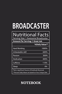 Nutritional Facts Broadcaster Awesome Notebook