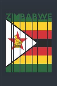 Vintage Zimbabwe Notebook - Zimbabwean Flag Writing Journal - Zimbabwe Gift for Zimbabwean Mom and Dad - Retro Zimbabwean Diary