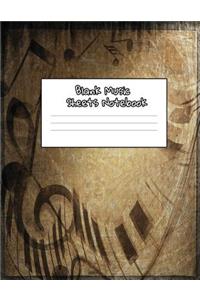 Blank Sheets Music Notebook