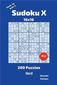 Sudoku X Puzzles - 200 Hard 16x16 vol.13