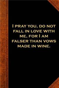 2019 Daily Planner Shakespeare Quote Fall In Love Vows Wine 384 Pages