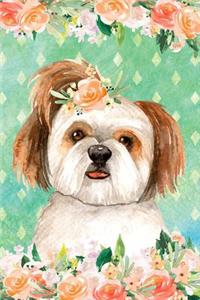 Journal Notebook For Dog Lovers Shih Tzu In Flowers 2