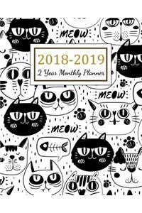 2018 - 2019 2 Year Monthly Planner: 2018 - 2019 Two Year Planner - Daily Weekly And Monthly Calendar - Agenda Schedule Organizer Logbook and Journal Notebook - Cat Cover