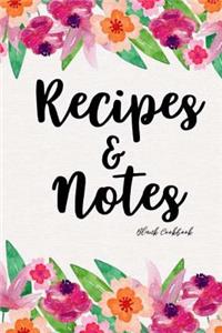 Blank Cookbook Recipes & Notes