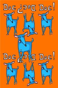 Journal Notebook For Dog Lovers, Blue Dogs in a Row 2