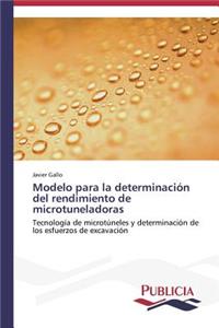 Modelo para la determinación del rendimiento de microtuneladoras