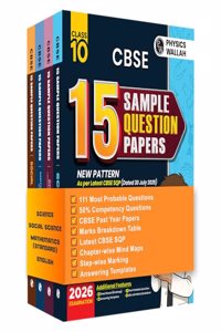 PW CBSE 15 Sample Question Papers Class 10 2025-26 - Science, Maths (Std), Eng & SS Combo For 2026 Board Exam (Paperback, PW)