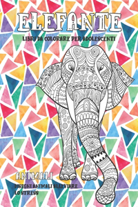 Libri da colorare per adolescenti - Disegni animali alleviare lo stress - Animali - Elefante