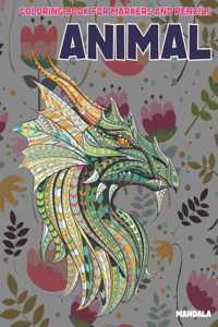 Mandala Coloring Book for Markers and Pencils - Animal