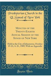 Minutes of the Twenty-Eighth Annual Session of the Synod of New York: Held in the City of Johnstown, October 19-21; A. D., 1909, with an Appendix (Classic Reprint)
