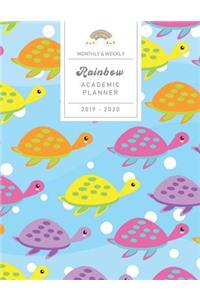 Monthly & Weekly Rainbow Academic Planner 2019 - 2020