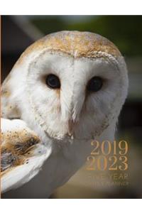 2019-2023 Five Year Planner Nocturnal Owl Gratitude Monthly Schedule Organizer