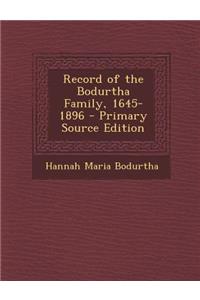 Record of the Bodurtha Family, 1645-1896