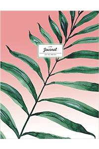 Palm Leaf Watercolor Lined Journal (Travel Notebook)