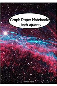 Red Galaxy Graph Paper Notebook