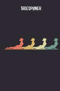 Tagesplaner mit retro Yoga Übung