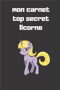 mon carnet top secret licorne