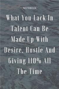 **What You Lack In Talent Can Be Made Up With Desire, Hustle And Giving 110% All The Time**