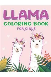 Llama Coloring Book for Girls