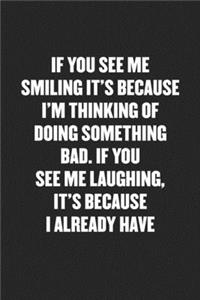 If You See Me Smiling It's Because I'm Thinking of Doing Something Bad. If You See Me Laughing, It's Because I Already Have