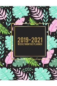 2019-2021 Weekly Monthly Planner: Pink Flowers Forest, 8.5 X 11 Three Year Planner Academic 2019-2021 Calendar Notebook (36 Months Calendar Planner)