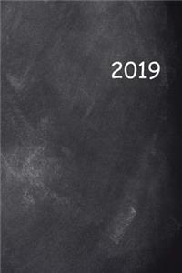 2019 Weekly Planner Chalkboard Design 134 Pages