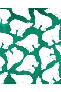 Chalkboard Bullet Dot Grid Journal - Polar Bears (Green)