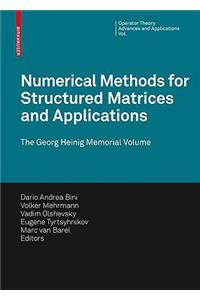 Numerical Methods for Structured Matrices and Applications