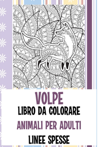 Libro da colorare - Linee spesse - Animali per adulti - Volpe