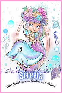 Sirena Libro da Colorare per Bambini dai 4-8 Anni