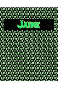 120 Page Handwriting Practice Book with Green Alien Cover Jaime