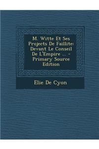 M. Witte Et Ses Projects de Faillite: Devant Le Conseil de L'Empire ...