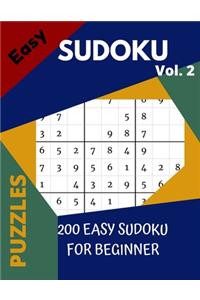 SUDOKU vol. 2 easy 200 Sudoku Puzzles for Beginner