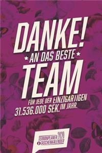 Danke an das beste Team I Taschenkalender & Terminplaner 2020