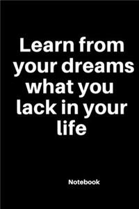 Learn from your dreams what you lack in your life