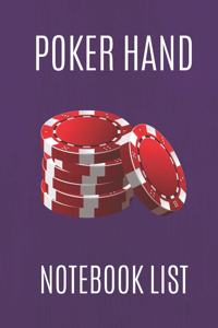 Poker Hand Notebook List