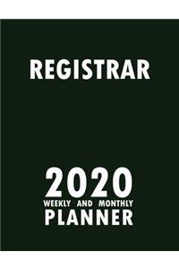 Registrar 2020 Weekly and Monthly Planner