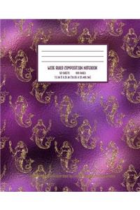 Purple Gold Mermaid Sparkle Composition Notebook