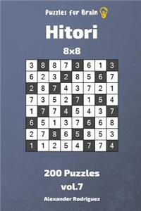 Puzzles for Brain - Hitori 200 Puzzles 8x8 vol. 7