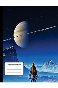Saturn Rings From Afar Composition Notebook, College Ruled