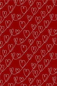 Journal Notebook White Scribbly Hearts Pattern 2