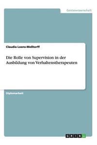 Rolle von Supervision in der Ausbildung von Verhaltenstherapeuten