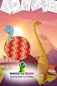 DINOSAUR And DRAGONS Coloring Book for Children