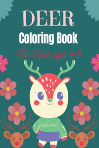 DEER Coloring Book For Kids Ages 4-8