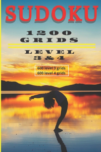 SUDOKU, 1200 grids, level 3 & 4, 200 PAGES, (6X9in)