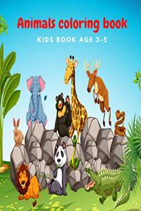 Animals Coloring Book, Kids Book Age 3-5