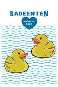 Badeenten Kalender 2020 mit lustigen kleinen gelben Quietscheente Badeenten Gummienten