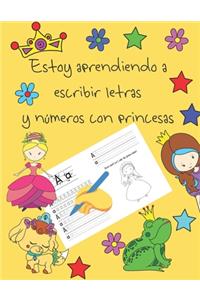 Estoy aprendiendo a escribir letras y números con princesas